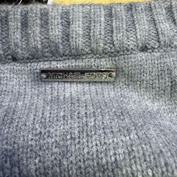 Michael Kors Chain-Neck Sleeveless Sweater Tunic Pearl Heather Gray NWT Size M S - Picture 6 of 11